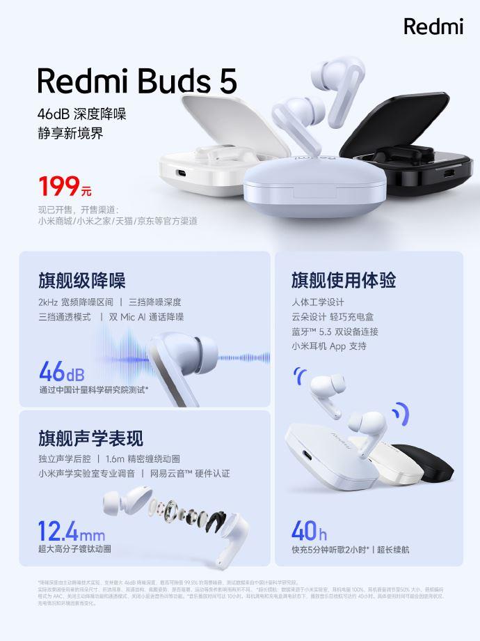 199!小米 RedmiBuds5 耳机发布 首发体验