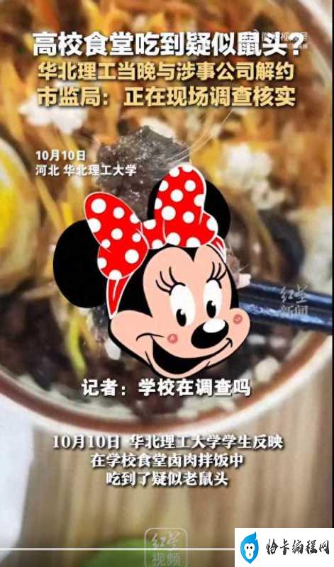 高校食堂疑吃出鼠头 店家曾称是牛肉