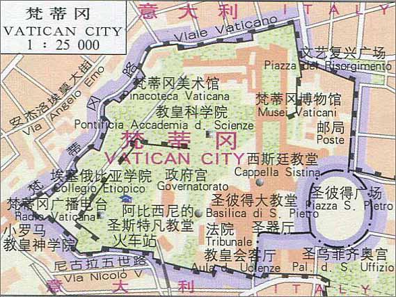 欧洲梵蒂冈的面积及人口(梵蒂冈在地图哪个位置)
