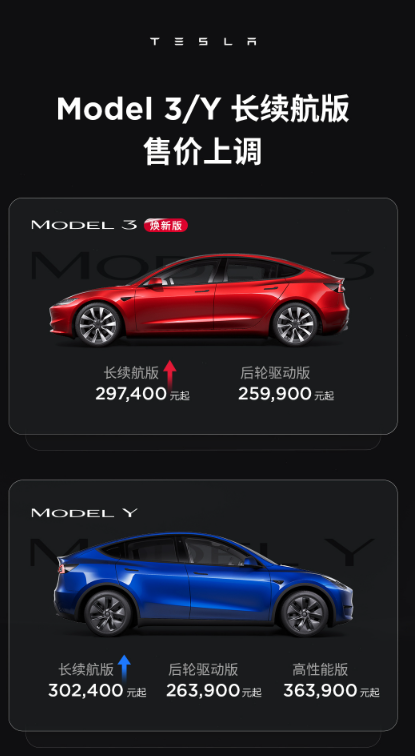 ModelY长续航重返30万以上 特斯拉回应涨价 ：涨跌很正常