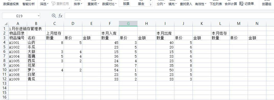 wps制表格怎么弄(做仓库进销存自动统计表的方法)