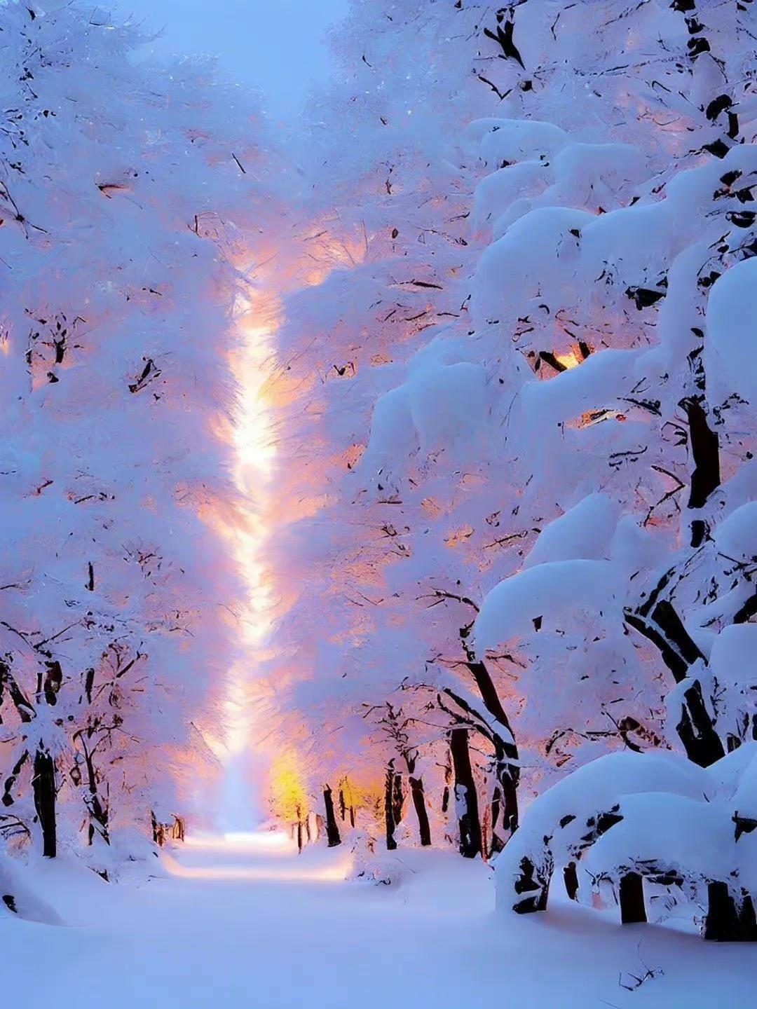 雪景高清唯美素材(唯美雪景背景图)