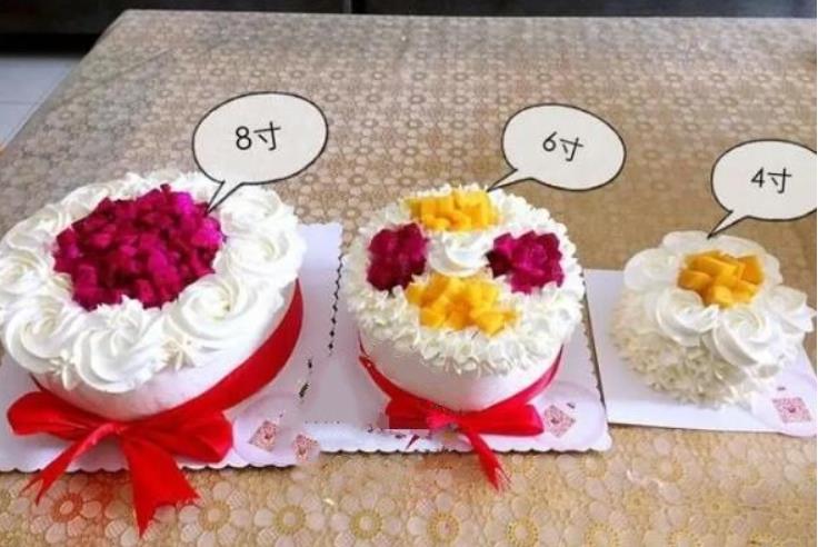 4寸6寸8寸蛋糕对比(蛋糕一寸等于多少厘米)