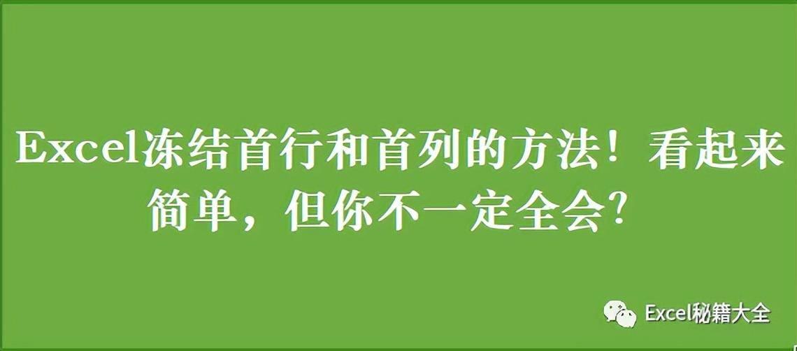 excel冻结指定区域的设置(excel同时冻结首行首列)