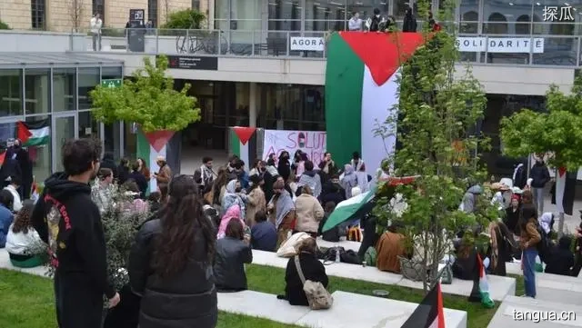专家谈全美高校“挺巴”浪潮，法国巴黎政治学院爆发数十名亲巴勒斯坦示威活动