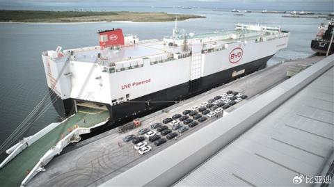 比亚迪滚装船抵达巴西5459辆新车创下港口新纪录