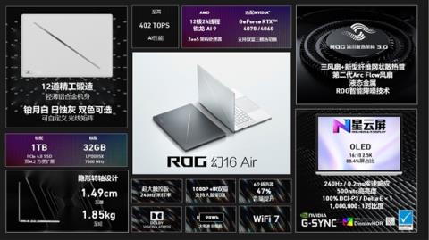 首批搭载AMD锐龙AI9HX370处理器！全新ROG幻16Air轻薄本正式发布