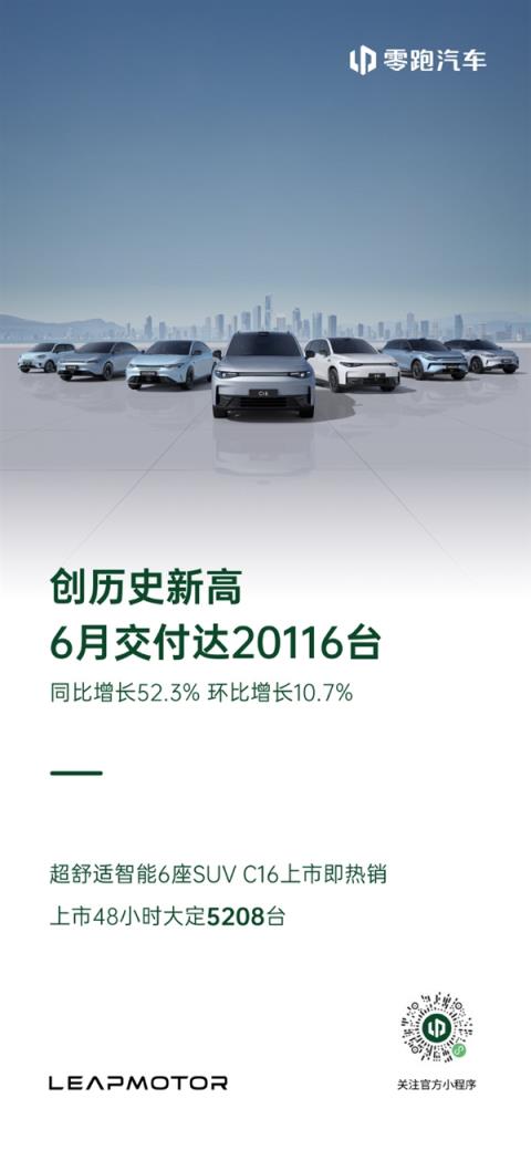 汽车界的小米零跑汽车6月交付20116台创历史新高-趣考网