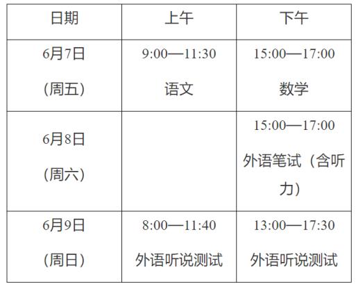 2024年高考时间及各科目考试安排汇总（全国31省市区）(图2)