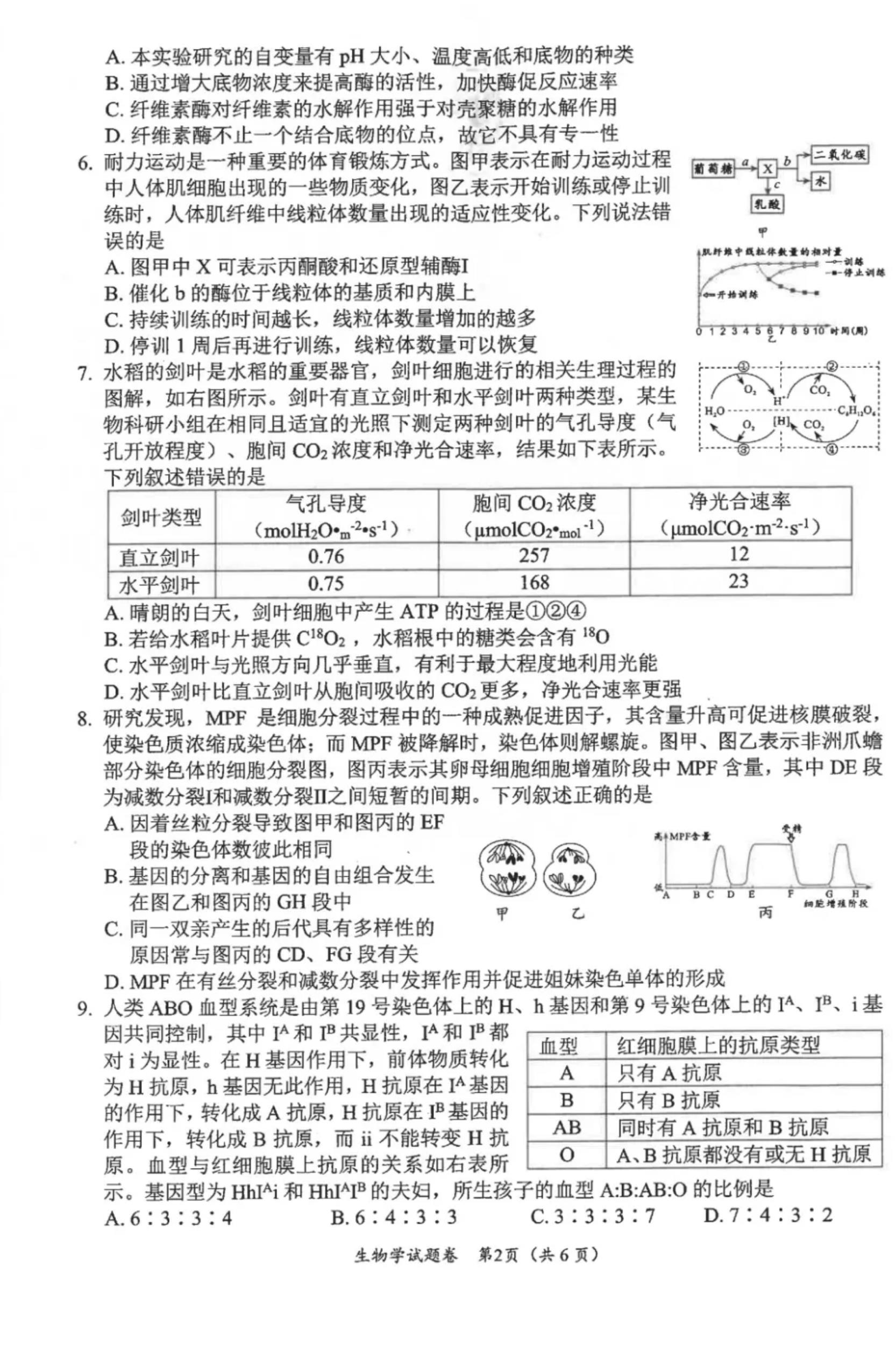 2025绵阳市一诊考试答案+试卷真题（含语数英政史地物化生）(图64)