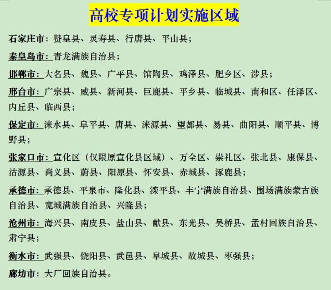 2025河北省三大专项计划政策汇总：报考条件+实施地区+招生院校(图4)