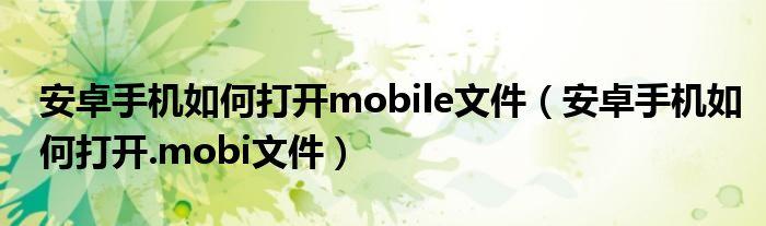 手机mobi文件怎么打开？电子书格式转换方法-图1