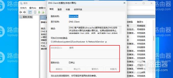 DNS Client服务启动类型为禁用而且所有按钮为灰色解决方法