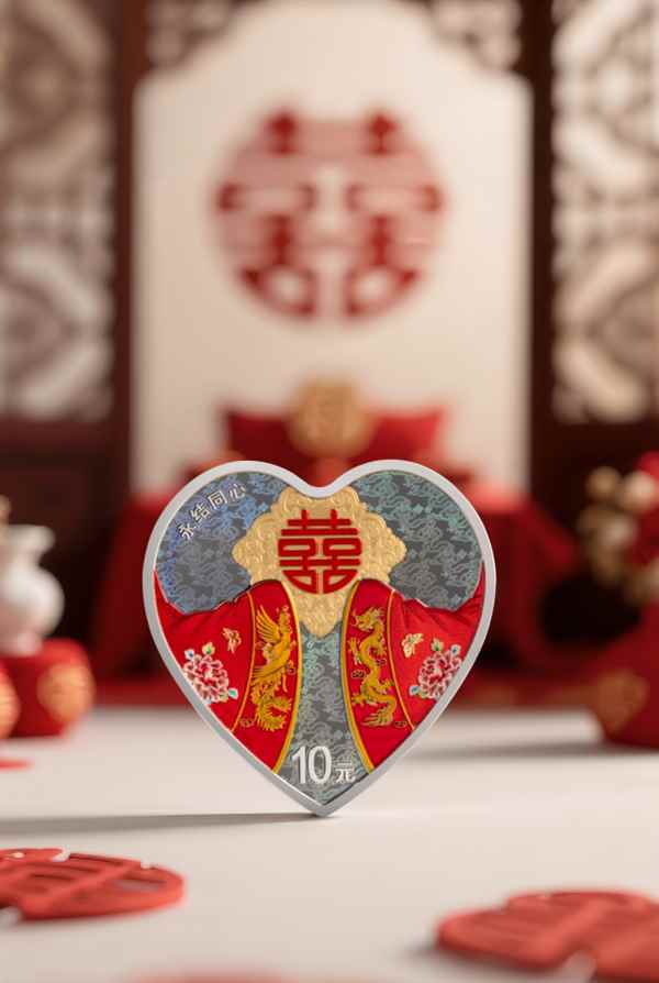 2025吉祥文化金银纪念币来了：爱心造型 还有“囍”字(图3)