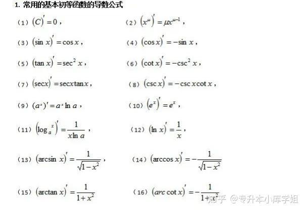 2025年专升本高数备考公式来了(图2)