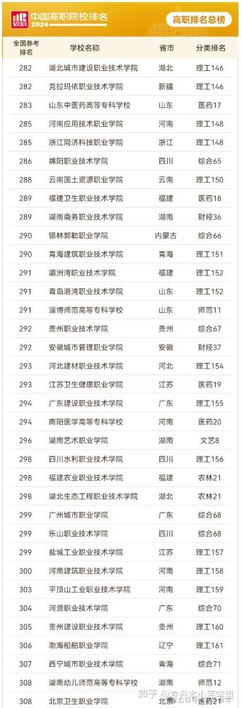 2024年专科院校前300名院校名单(图10)