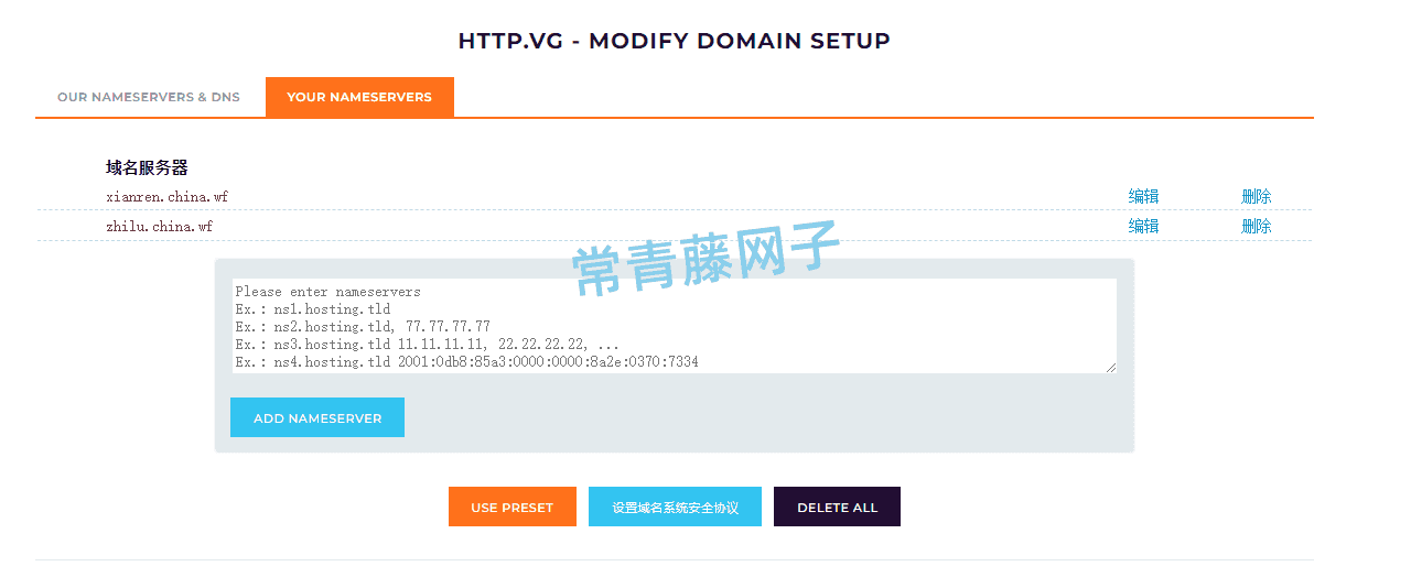 免费自定义域名DNS服务器