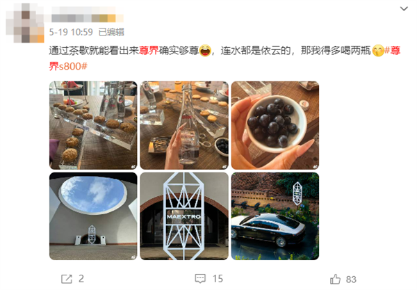 尊界S800活动用埃尔法接机、配依云矿泉水 博主分享遭吐槽 韩路：都想多了-图3