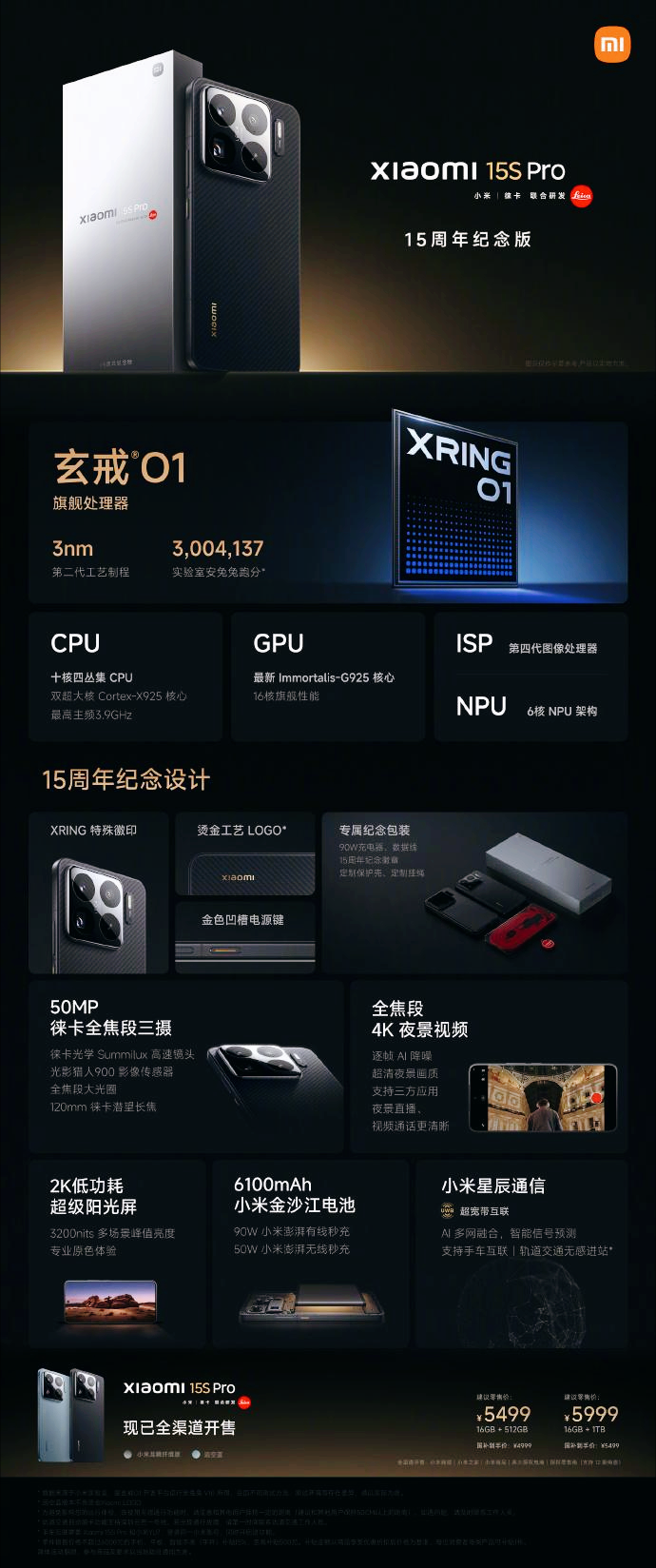 小米15S Pro发布,自研玄戒O1正式登场,起售价5499元值不值?