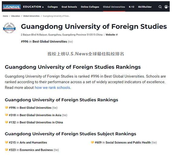 广东外语外贸大学是双一流吗？一流学科实力、一流国际影响力！