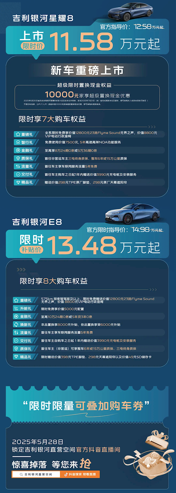 吉利降价再上强度！银河多款车型补贴超万元：星耀8国补后最低8.58万-图3