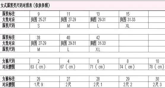 不同的身材不同的身高尺码不同 女裤子尺码对照表-图5