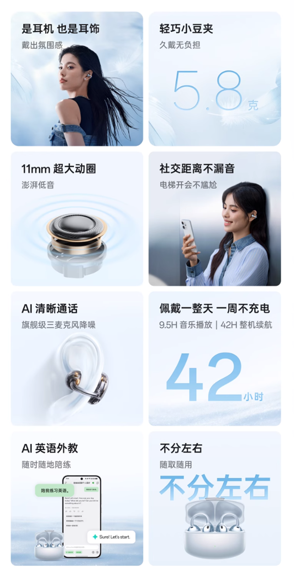 799元！OPPO Enco Clip耳夹耳机正式开售：不用分左右耳-图3