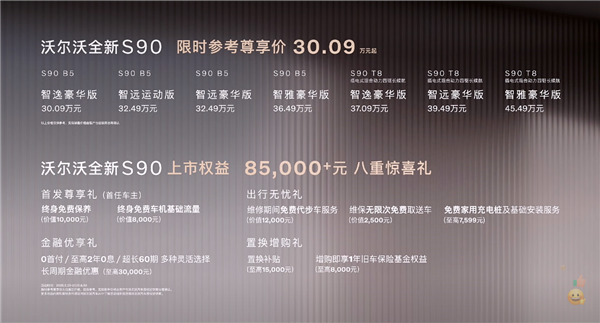 外观、内饰大变样！沃尔沃全新S90上市：限时一口价30.09万起-图1