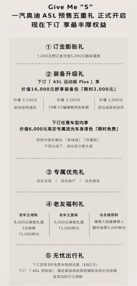 首款华为智驾德系豪车！一汽奥迪A5L开启预售(图3)