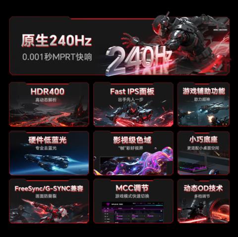 240Hz高刷显示器杀到599元！KTC推出新款24寸H24F7(图2)