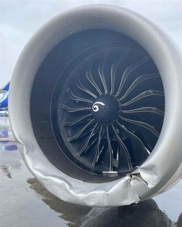 印度航空一空客客机降落时冲出跑道：发动机受损、三条轮胎爆胎(图1)