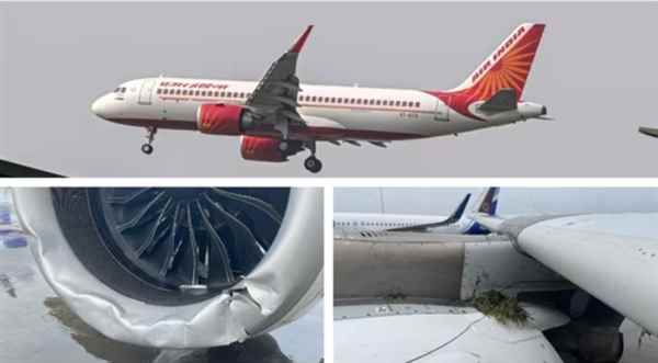 印度航空一空客客机降落时冲出跑道：发动机受损、三条轮胎爆胎(图2)