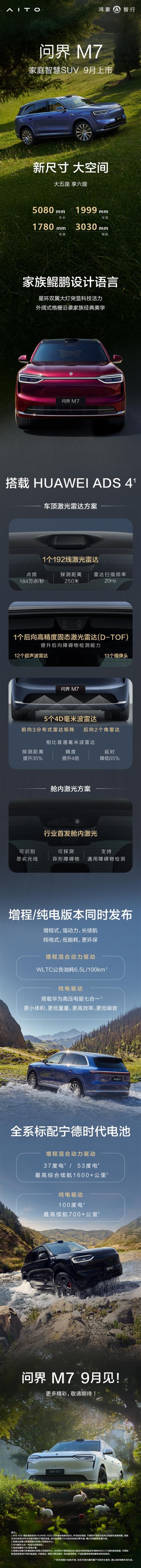 行业首发舱内激光！全新问界M7重磅升级一图看懂(图2)