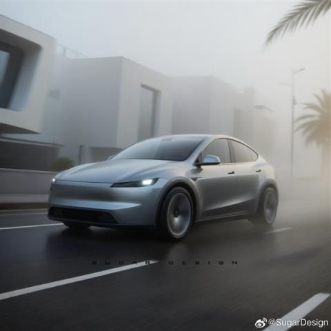 好钢用到刀刃上！博主绘制廉价版特斯拉ModelY效果图(图3)