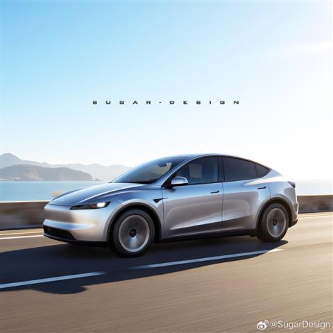 好钢用到刀刃上！博主绘制廉价版特斯拉ModelY效果图(图4)