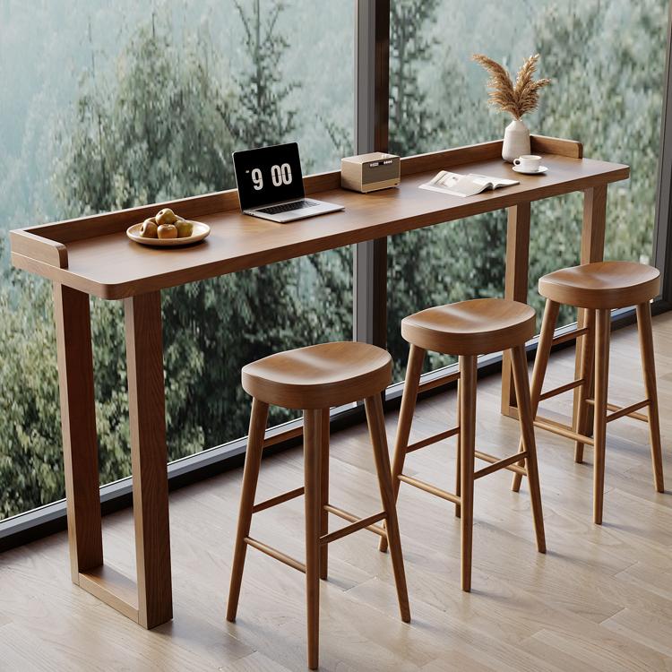 铮舍实木高脚桌：简约不简单，打造你的家居新风尚！