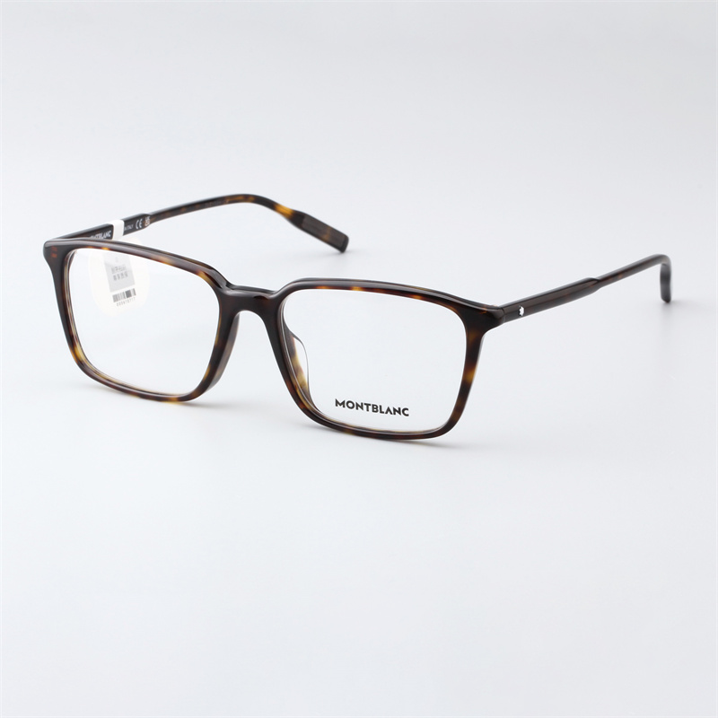 Montblanc万宝龙眼镜框：矩形板材六角白星，时尚与经典的完美碰撞