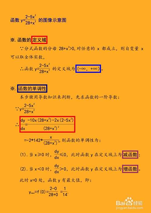导数画函数y(28+x^2)=(2-5x^2)的示意图的步骤-趣考网