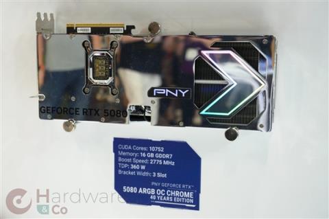 抛光镀铬超级亮！PNY40周年纪念版RTX5090/5080规格确认(图2)