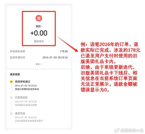 美团深夜回应订单退款未到账：已修复退款信息滞后问题(图2)