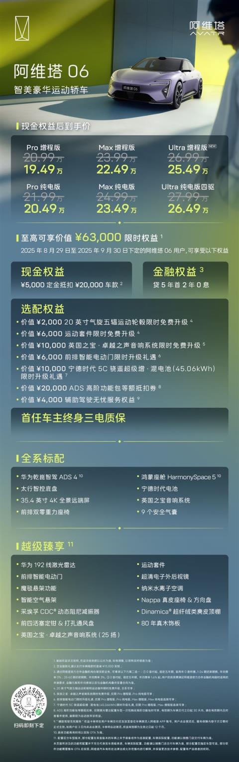 19.49万元起！新款阿维塔06上市 同级首个双5C超充(图6)