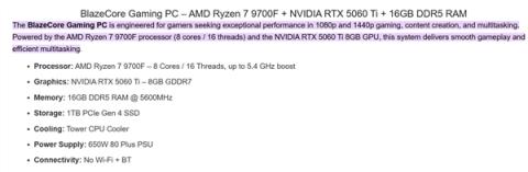 AMD无集显Zen5蓄势待发！锐龙79700F加速频率5.4GHz：略低于9700X(图1)