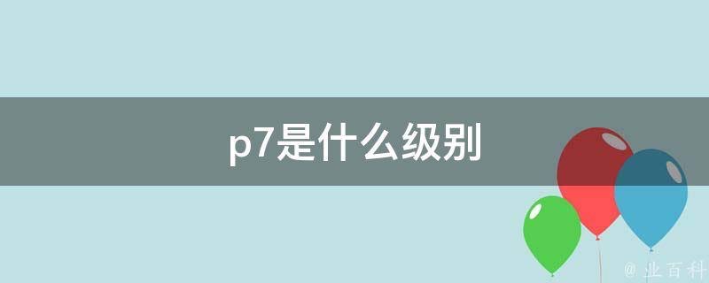 p7是什么级别-图1 p7是什么级别-图1