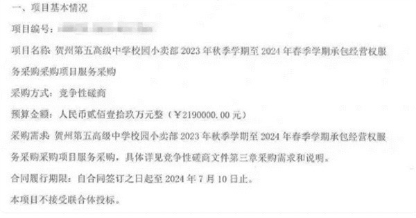 中学小卖部再次出现天价租金-图1 中学小卖部再次出现天价租金-图1