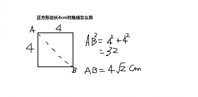 正方形对角线怎么计算?正方形对角线是怎么算的-图1 正方形对角线怎么计算?正方形对角线是怎么算的-图1