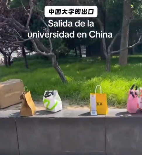 老外震惊国内送外卖放路边！拉美人来国内旅游震惊竟然没有人偷外卖