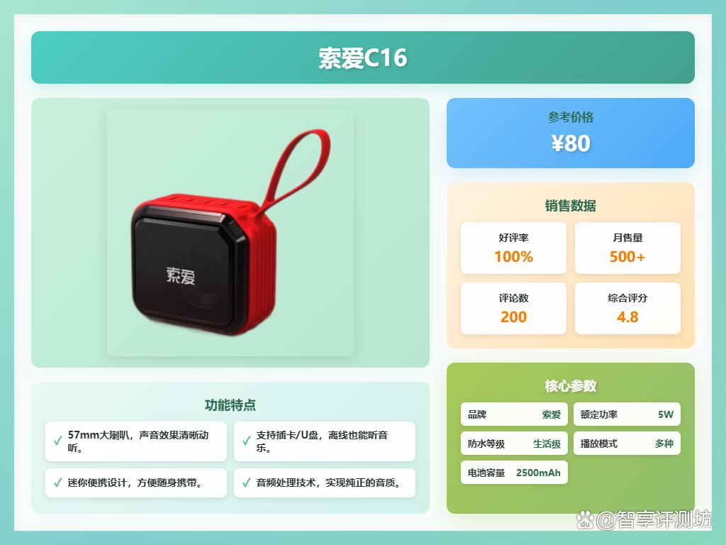2025年户外蓝牙音响推荐:十大优选?音质出众更耐用!
