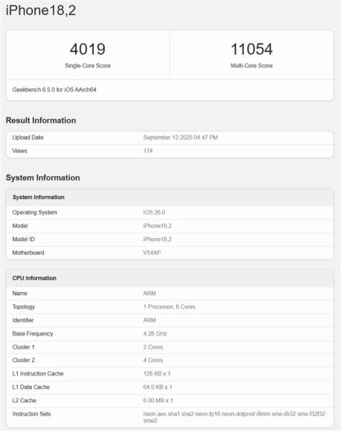 苹果A19Pro单核成绩突破4000分：史无前例(图2)