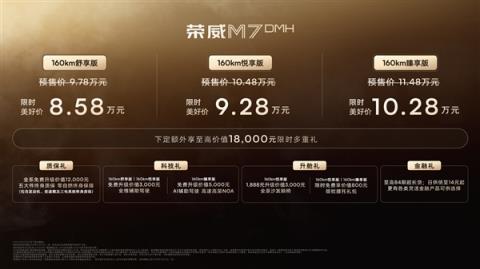 4.94米的中大型混动轿车卖到小车价！荣威M7DMH上市：8.58万元(图1)