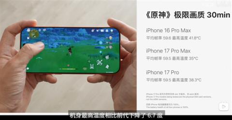 iPhone17ProMax实测散热惊喜：《原神》极限画质下降超6℃(图2)
